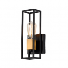  LIT3184BK-GD - 11" High indoor Wall Sconce in Black finish with Gold socket Ring