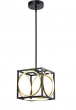  LIT3531BK-GD - 9.5" 20W LED Pendant, initial Lumen,1200 in black frame with Gold inside 3000K