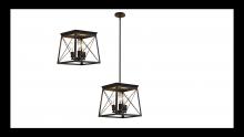  LIT3933 BK+MC - 13" Pendant 3x60 W Medium base, dual mount