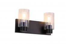  LIT5422BK+MC -CL - 2X E12 60W Vanity Light in Black finish with replaceable socket rings in Black and Gold finish