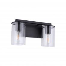  LIT6122BK+MC -CL - 2 Light Vanity in Satin Nickel and Black finish frame with replaceable Socket Rings