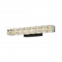  LIT6423BK-CRY-3CCT - 25" 25W 1900LM 3CCT LED, 3000K,4000K, 5000K Vanity Light with black backplate and crystal