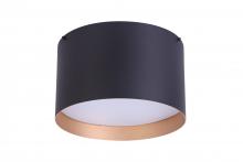  LIT7810 BK - 14" 2X60W E26 aluminum round flush mount with cast aluminium in black finish