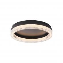  LIT8210BK-CRY-3CCT - 18 W, 16" 3CCT flush Mount 3000k, 4000k, 5000k, in Black finish with Acrylic crystal diffuser