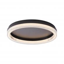  LIT8211 BK-CRY-3CCT - 24 W, 20" Flush Mount 3CCT in 3000K, 4000K, 5000K in Black finish with Acrylic crystal diffuser