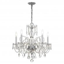 1005-CH-CL-MWP - Traditional Crystal 5 Light Hand Cut Crystal Polished Chrome Chandelier