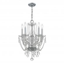 1129-CH-CL-MWP - Traditional Crystal 5 Light Hand Cut Crystal Polished Chrome Mini Chandelier