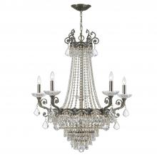  1486-HB-CL-MWP - Majestic 11 Light Hand Cut Crystal Historic Brass Chandelier