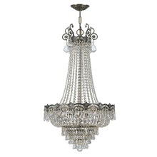  1487-HB-CL-MWP - Majestic 8 Light Hand Cut Crystal Historic Brass Chandelier