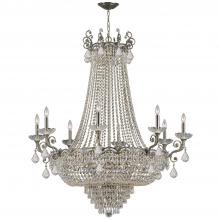  1488-HB-CL-MWP - Majestic 20 Light Hand Cut Crystal Historic Brass Chandelier