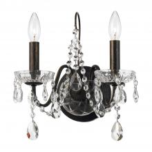  3022-EB-CL-MWP - Butler 2 Light Hand Cut Crystal English Bronze Sconce