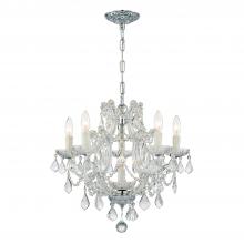  4405-CH-CL-MWP - Maria Theresa 6 Light Hand Cut Crystal Polished Chrome Chandelier