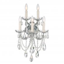  4425-CH-CL-MWP - Maria Theresa 5 Light Hand Cut Crystal Polished Chrome Sconce