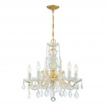  4476-GD-CL-MWP - Maria Theresa 5 Light Hand Cut Crystal Gold Chandelier
