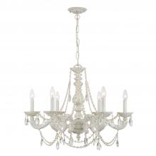  5026-AW-CL-I - Paris Market 6 Light Clear Italian Crystal Antique White Chandelier