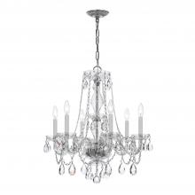  5086-CH-CL-MWP - Traditional Crystal 6 Light Crystal Polished Chrome Chandelier