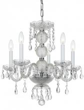  5095-CH-CL-MWP - Crystorama Traditional Crystal 5 Light Clear Crystal Chrome Mini Chandelier