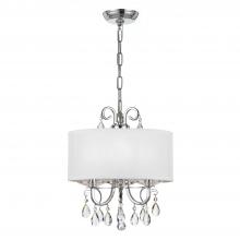  6623-CH-CL-MWP - Othello 3 Light Clear Crystal Polished Chrome Mini Chandelier