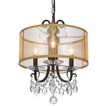  6623-EB-CL-MWP - Othello 3 Light Clear Crystal English Bronze Mini Chandelier