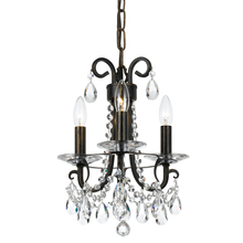  6823-EB-CL-MWP - Othello 3 Light Clear Crystal English Bronze Mini Chandelier
