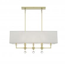  8109-AG - Paxton 8 Light Aged Brass Linear Chandelier