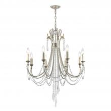  ARC-1908-SA-CL-MWP - Arcadia 8 Light Antique Silver Chandelier