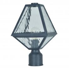  GLA-9707-WT-BC - Brian Patrick Flynn for Crystorama Glacier 1 Light Black Charcoal Small Outdoor Post