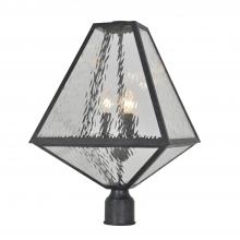  GLA-9709-WT-BC - Brian Patrick Flynn for Crystorama Glacier 3 Light Black Charcoal Large Outdoor Post