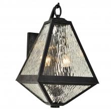  GLA-9722-WT-BC - Brian Patrick Flynn for Crystorama Glacier 2 Light Black Charcoal Outdoor Sconce