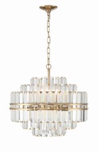  HAY-1405-AG - Hayes 12 Light Aged Brass Chandelier