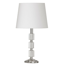  C11T-PC - 1LT Table Lamp 3Crystal column w/Wht Shd