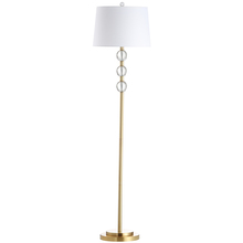  C182F-AGB - 1LT Crystal Floor Lamp, AGB w/ White Shade