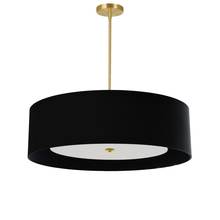  HEL-304P-AGB-BW - 4LT Incan Pendant, AGB, BK Shade w/ WH Diffuser