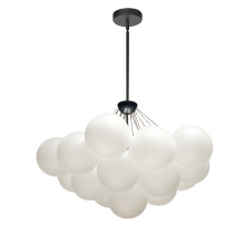 Dainolite MLS-274C-MB-FR - 4 Light Matte Black Chandelier w/ Frosted Glass