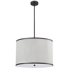  PRD-243P-MB - 4LT Incan Pendant, MB w/ WH Pleated Shade