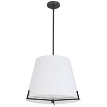  PST-184P-MB-WH - 4 LT Incandescent Pendant, MB w/ WH fabric shade