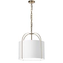  QCY-181P-GLD-WH - 1LT Incandescent Pendant, GLD w/ WH Shade