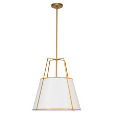  TRA-1P-GLD-WH - 1LT Trapezoid Pendant, GLD with WH Shade