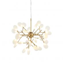  C69824GL - 24 LT 24" "Hyrangea Bloom" Gold Chandelier G4