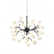  C69824MB - 24 LT 24" "Hyrangea Bloom" Matte Black Chandelier G4