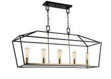  C61715RB - Scatola Rusty Black & Aged Gold Brass accents Chandelier