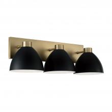  152031AB - 3-Light Vanity in Aged Brass and Black