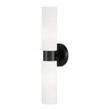  652621MB - 2-Light Dual Linear Sconce Bath Bar in Matte Black with Soft White Glass