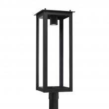  934643BK-GL - 1-Light Post Lantern in Black with Clear Glass GU Twist Lock Night Sky Friendly