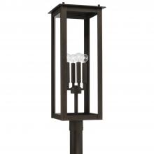 934643OZ - 4-Light Post Lantern in Oiled Bronze with Clear Glass
