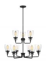  3214509-112 - Belton transitional 9-light indoor dimmable ceiling chandelier pendant light in midnight black finis