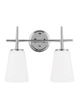  4440402-05 - Driscoll contemporary 2-light indoor dimmable bath vanity wall sconce in chrome silver finish with c