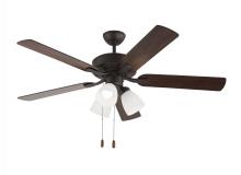  5LD52BZF - Linden 52 Inch Traditional Indoor Bronze LED Dimmable Dual Mount Hugger Ceiling Fan