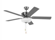 5LDDC52BSD - Linden 52'' traditional dimmable LED indoor brushed steel silver ceiling fan with light kit
