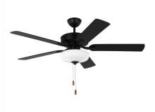  5LDDC52MBKD - Linden 52'' traditional dimmable LED indoor midnight black ceiling fan with light kit and re